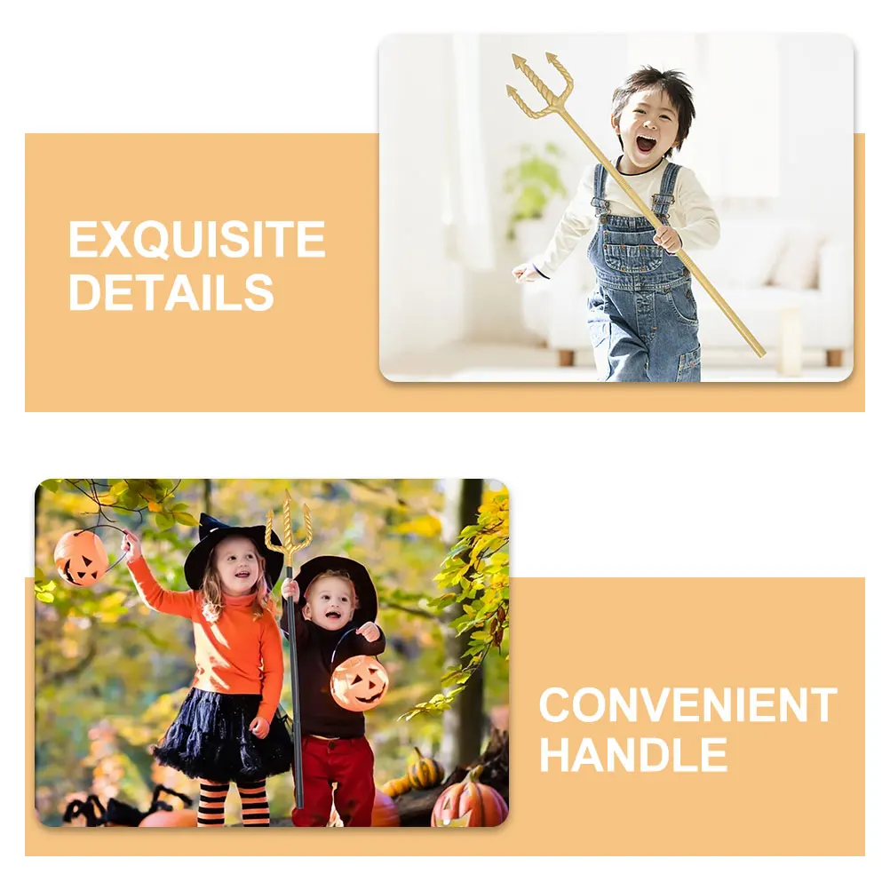 2 قطعة اكسسوارات أزياء الهالوين ترايدنت أداة البلاستيك الشيطان أداة لعبة الدعامة الملك ترايدنت للأطفال تأثيري هدايا الحفلات