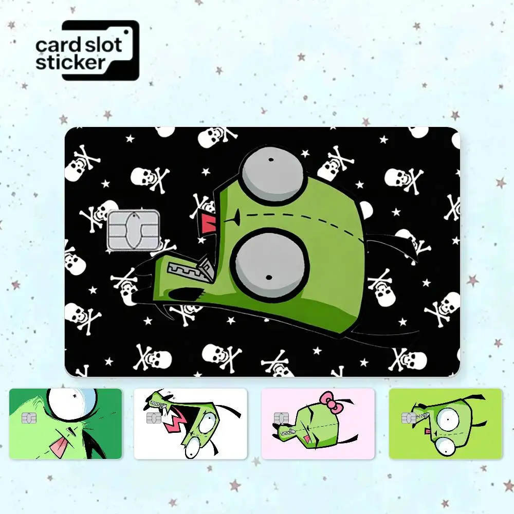 Cute InvaderS Z-Zim   Credit Card HD Stickers Small Chip Waterproof Sticker Game Card Decal Gift