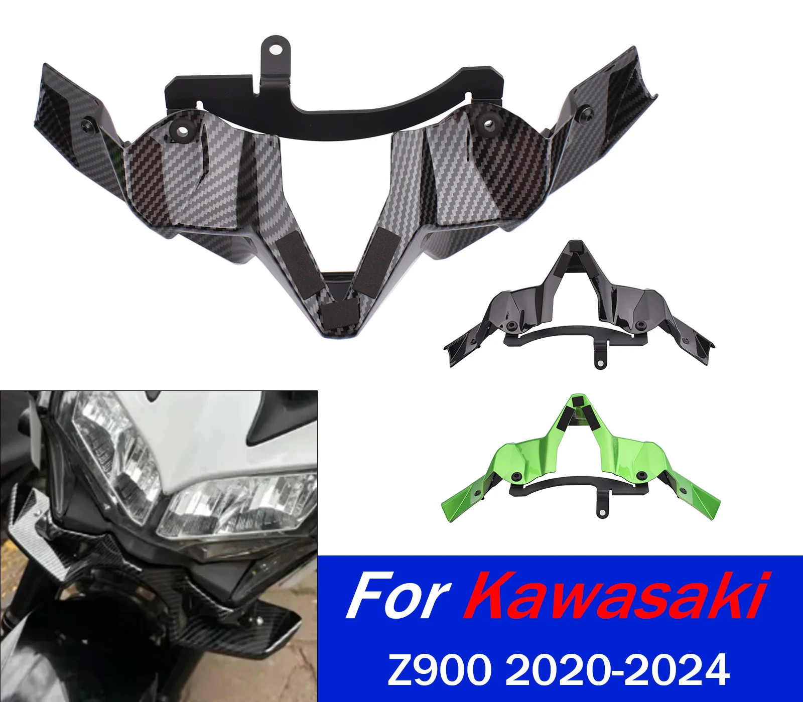 

For Motorcycle Beak Nose Cone Extension Cover For Kawasaki Z900 2020-2024 Z 900 Front Fender Mudguard Extender Cowl Accessories