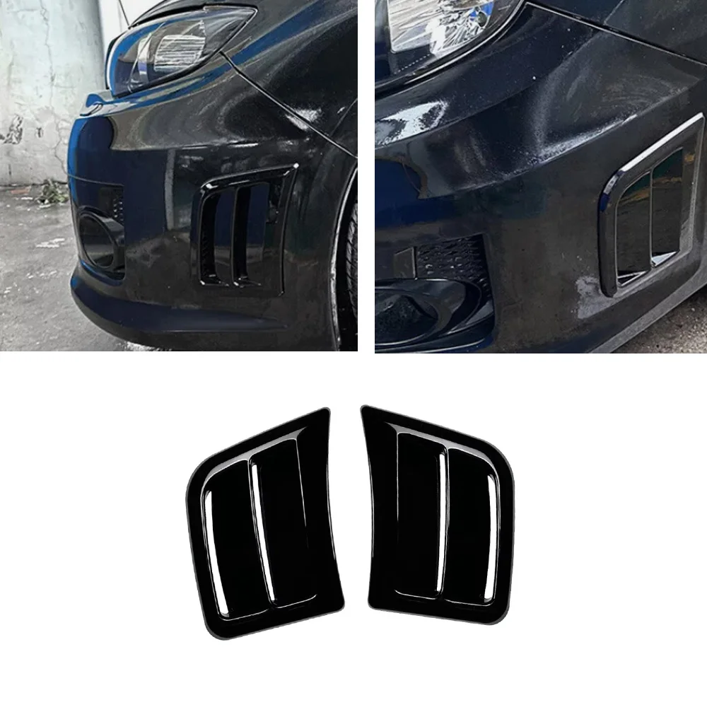 For Subaru Impreza WRX STI 2008-2014 1 Pair Front Left/Right Bumper Side Air Vent Cover Trim Glossy Black/ Carbon Fiber Look