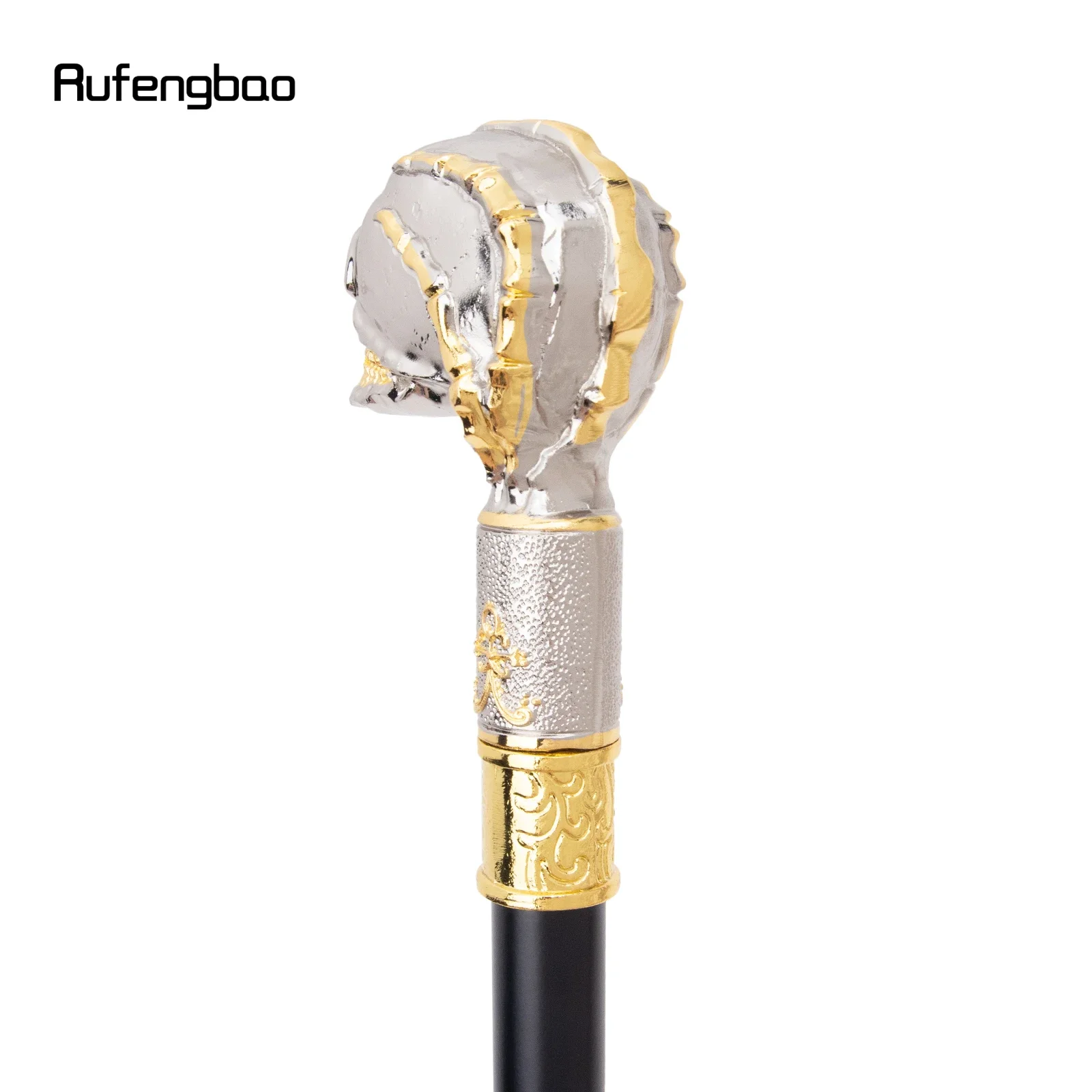 Golden White Skull Head ฟันใหญ่ Steampunk Walking Cane แฟชั่นเดิน Stick สุภาพบุรุษหรูหรา Crosier ลูกบิดเดิน Stick 91 ซม