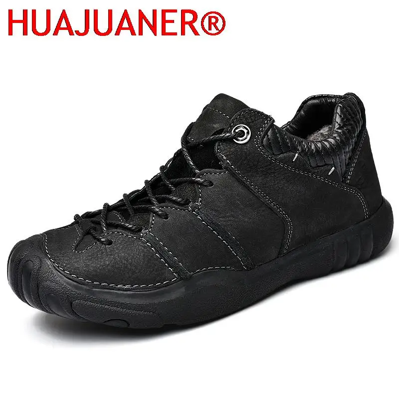 

Genuine Leather Men Climbing Spring Autumn Ankle Footwear Rubber Non Slip Shoes Casual Outdoor Sneakers Men Shoes Hiking Shoes