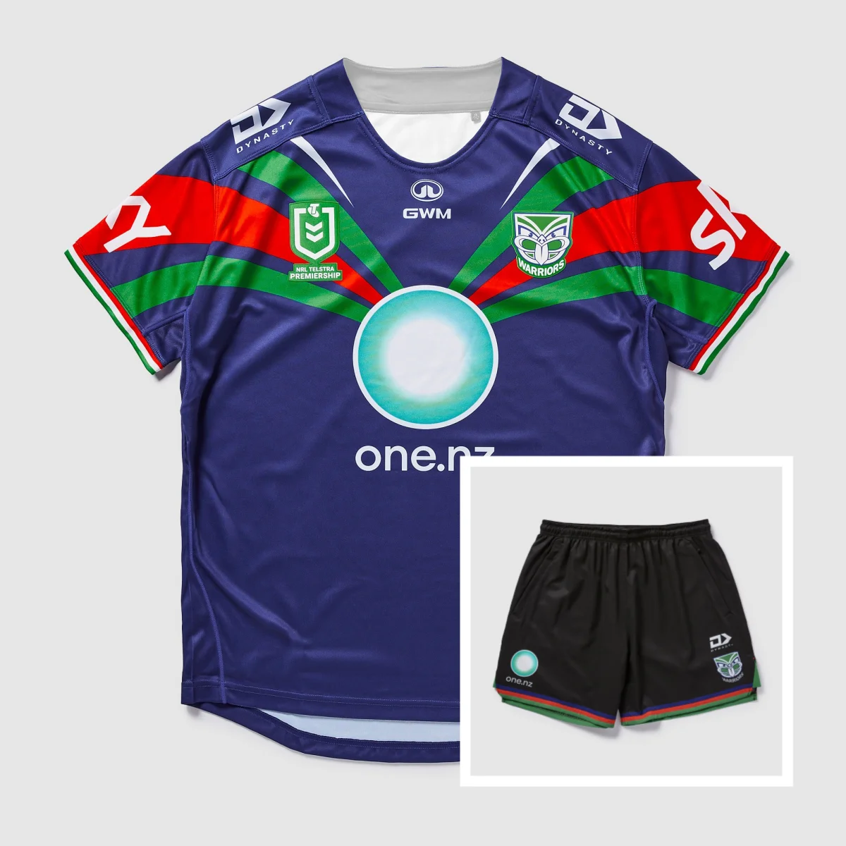 

2026 Men's Rugby T-Shirt Set New Zealand Warriors Home Shirt and Shorts Summer Outdoor Training Exercise Breathable Quick-drying
