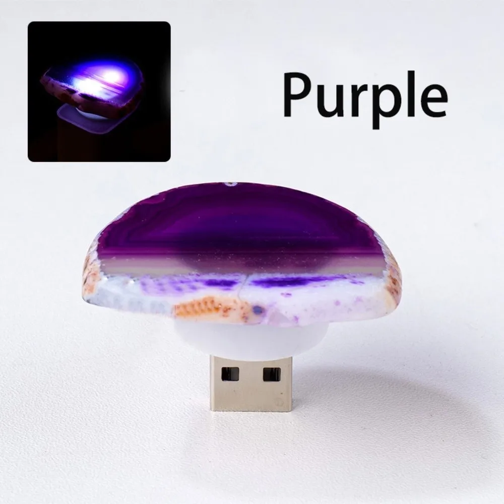 Irregular Shape Crystal Night Lamp Multicolor Amethyst Reiki Healing Stone Rose Quartz Atmosphere USB Light Healing Room