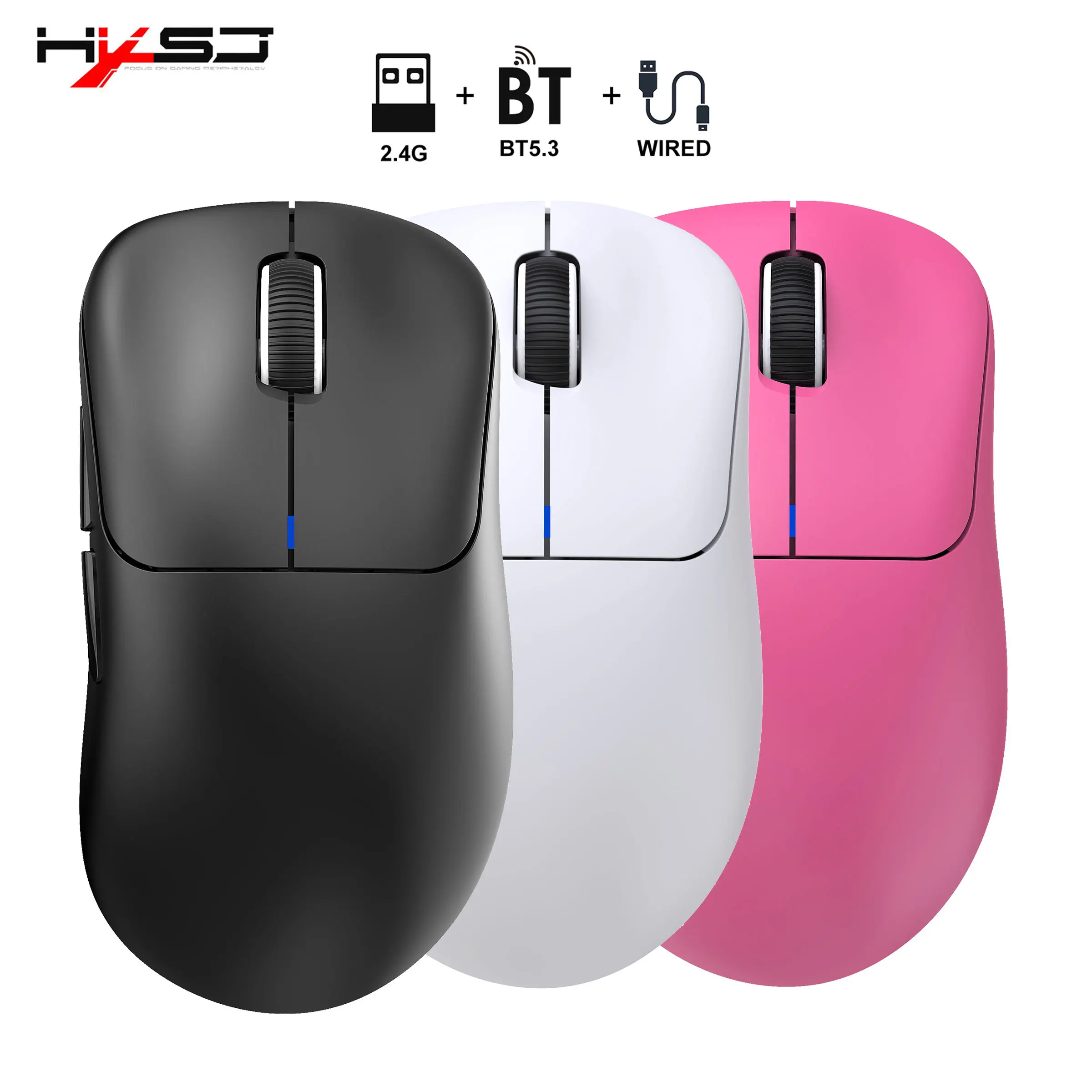 

HXSJ T700 Mouse Lightweight 3 modes Macro Gaming Mouse 10000DPI 500mAh Rechargeable optical wireless office mouse laptop Mac PC