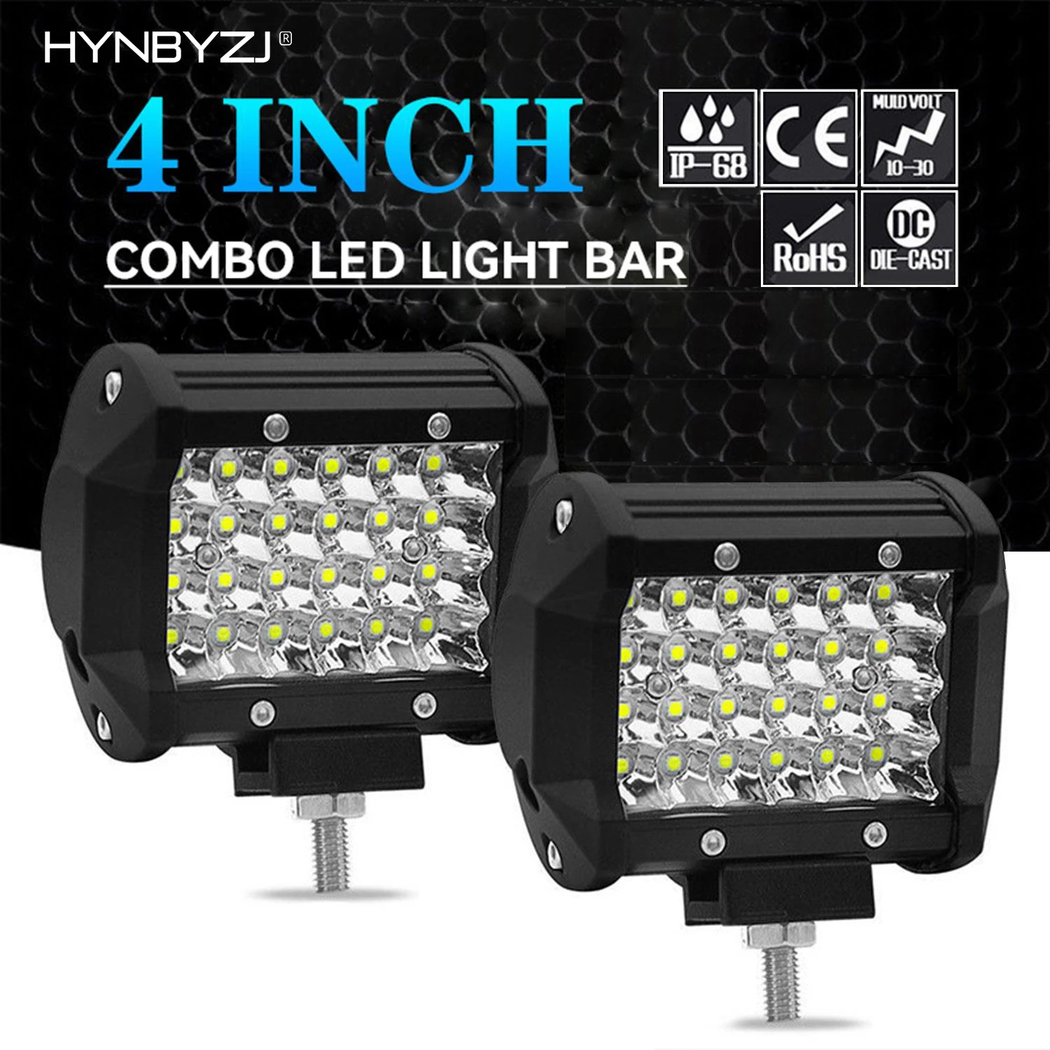 

HYNBYZJ 4" 5" 7" 10 Inch LED Bar Off-road Spot Flood Combo LED Work Light for Truck Car SUV 4WD 4x4 Boat ATV UTV 12V 24V