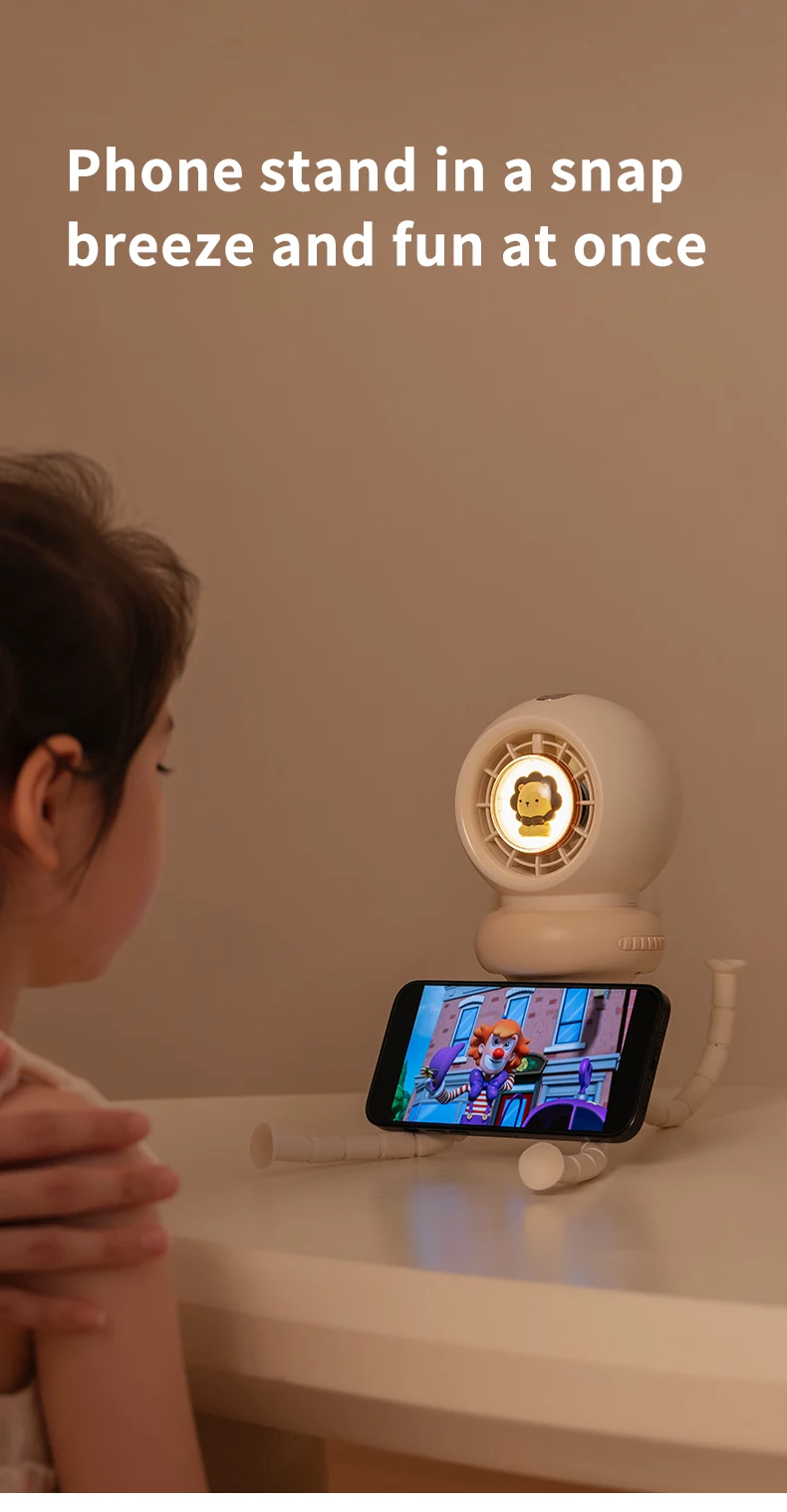 Tragbarer Kinderwagen-Ventilator, Octopus, USB wiederaufladbar, 3600 mAh, Schüttelkopf, zum Aufstecken, abnehmbarer Desktop-Handheld, Mehrzweck-Mini-Ventilator