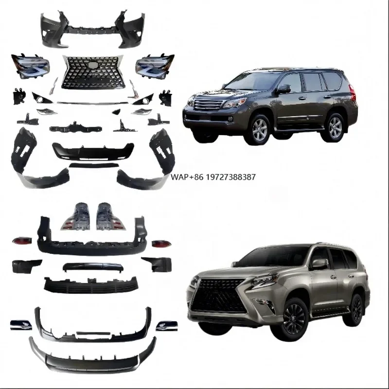 

Body Kit for GX460 2009 2014 2018 Update to 2021 2022 2023 Bumper Kit Grille Complete Set Decorative Bright Strips