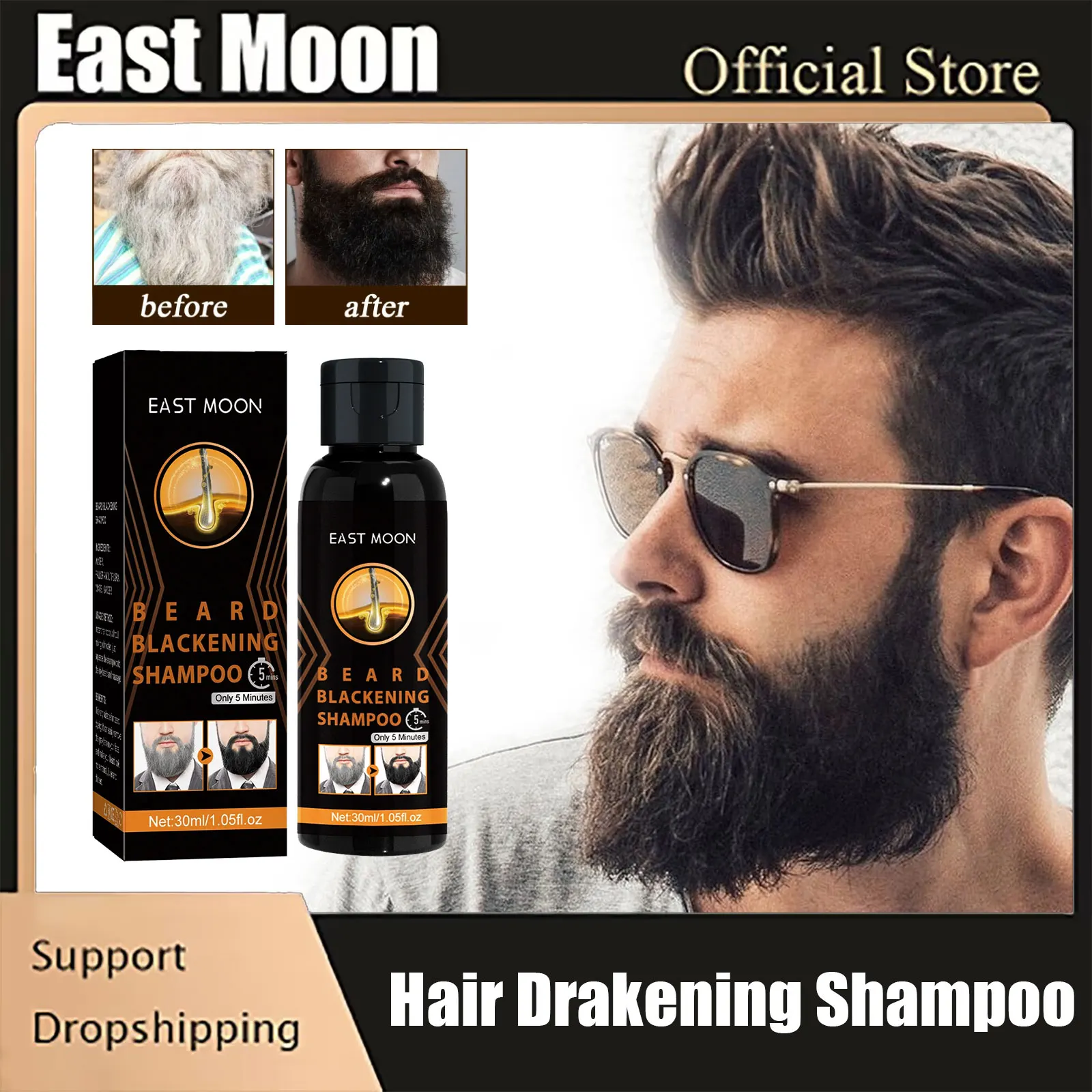 Darkening Shampoo Gray To Black For Men Women Anti Dandruff Removal White Hair Moustache Coloring Shine Smooth Hair Dye Shampoo