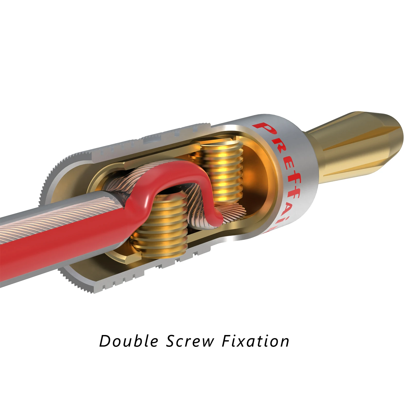 Preffair Bananenstecker, 4 mm Lautsprecher-Bananenstecker, 24 Karat vergoldet, 4 mm Bananenstecker, passend zu 4 mm Bindungspfosten – Detail 8