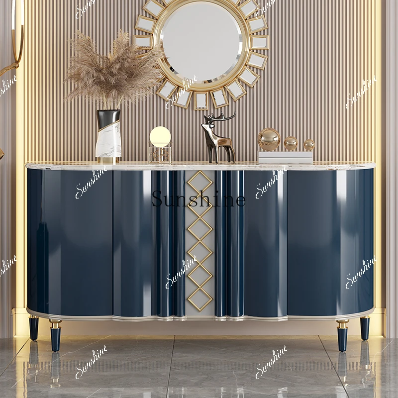 High-end marble countertop, simple dining side cabinet, home partition cabinet  FT