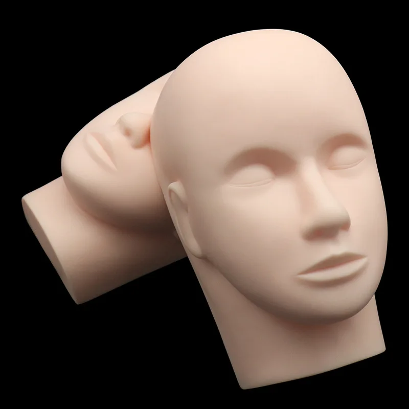Grafting Eyelash Mannequin Head Beauty Makeup Eyebrow Tattoo Practice Model Head Mannequin Head Silicone Closed Eyes Mannequin