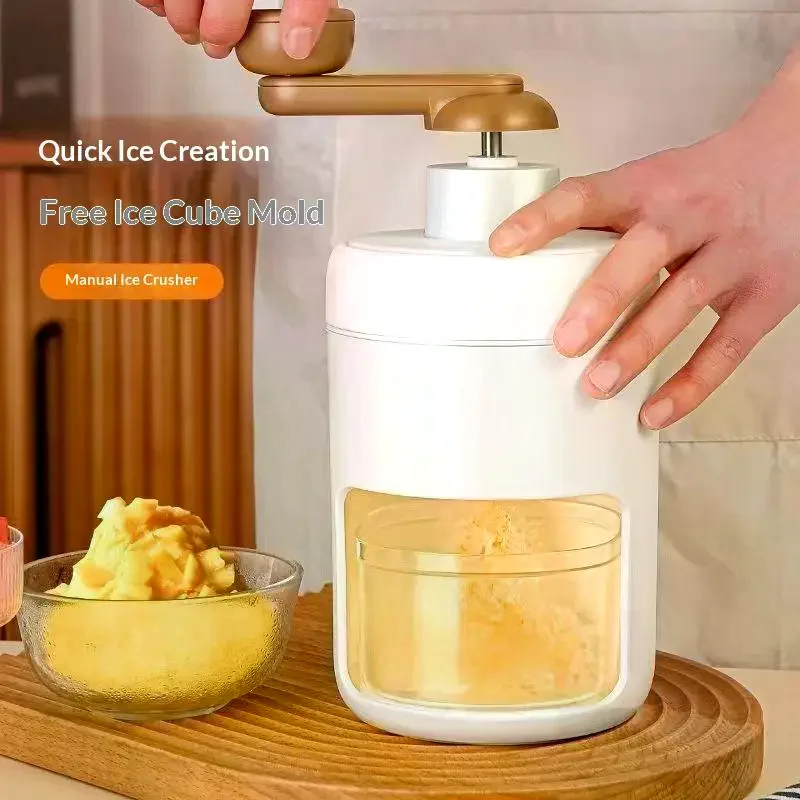 Manual Ice Shaver Crusher Hand Crank Snow Cone Maker Portable Shaved Ice Machine For Home Kitchen DIY Fruit Shaved Ice Breaker