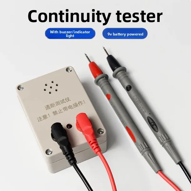 On-Off Test Buzzer 9V with Battery Measurement Line ON Multimeter Measurement Wire Path Instrument Wire Checker