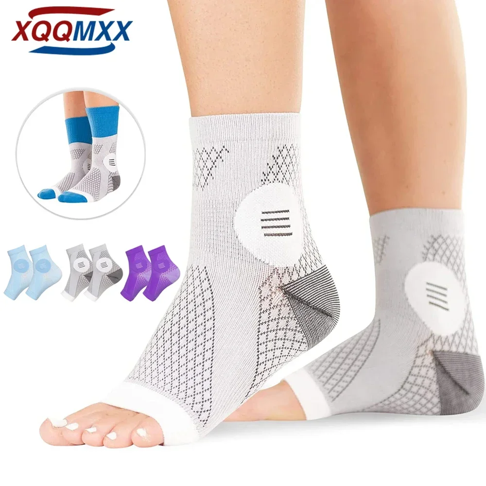 1Pair Neuropathy Socks - Peripheral Neuritis Compression Diabetic Toeless Foot Sleeves for Nerve Damage Pain in Feet, Ankle Gout