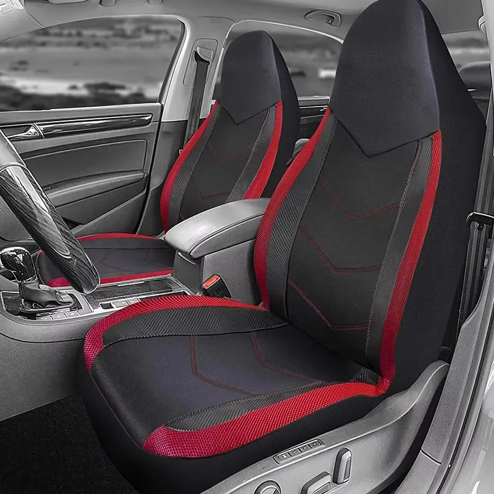 High Back Air Mesh Fabric Car Seat Covers Sporty Design Airbag Compatible Fit For Most Car Suv Truck Van Seat Cushion view 4