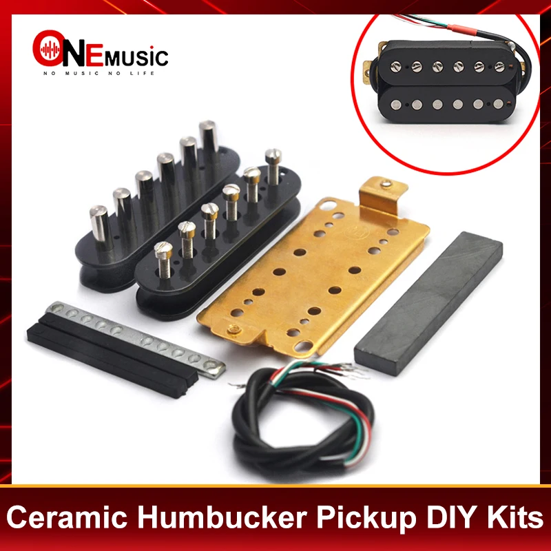 [Pickup DIY Kits] Humbucker Pickup Kits- Ceramic/Plastic Bobbin/ Fixed/Adjustable Pole Piece/4C Cable Pickup Kits