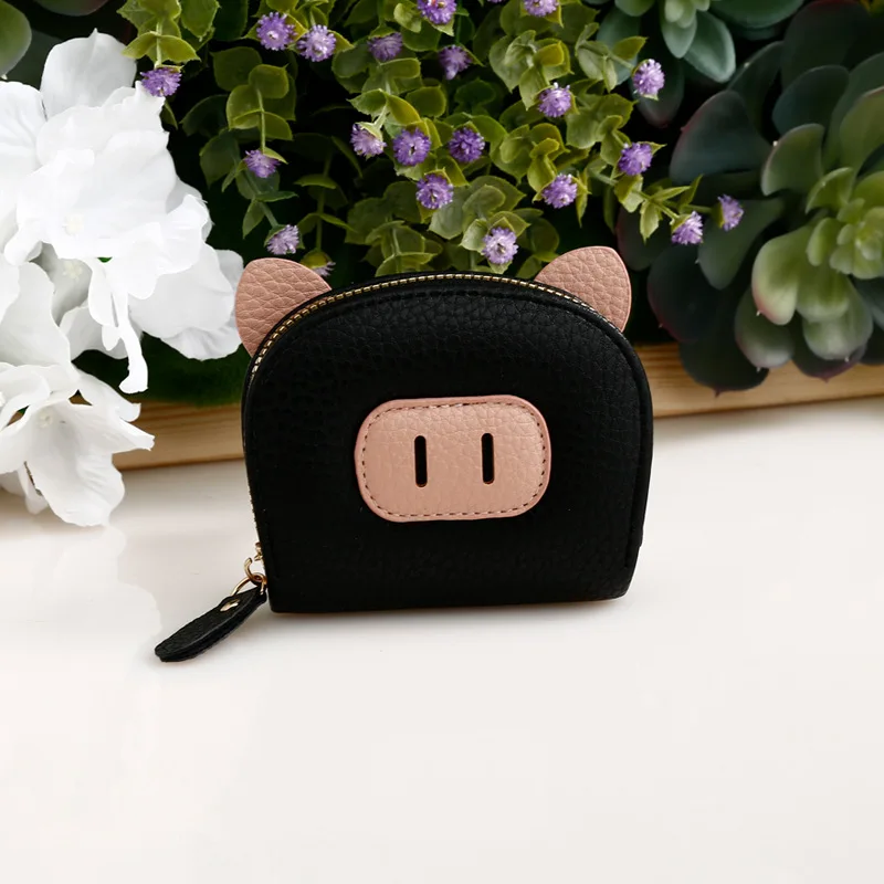 New Organ Card Package Female Light Student Pig Zipper Multi-card Large Capacity Card Set Soft Pickup Clip Coin Purse Female