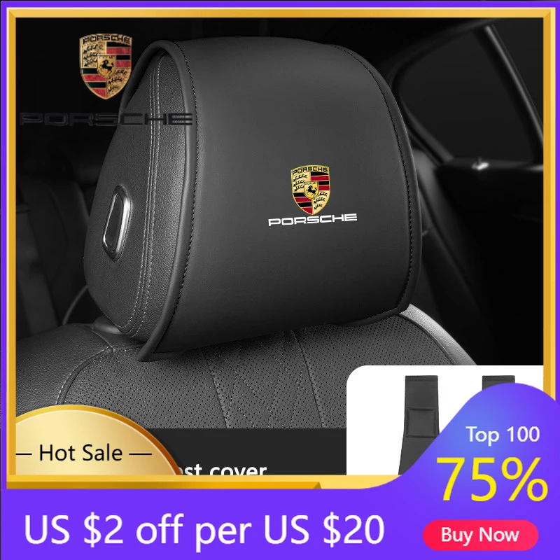 

Car Sticker For Porsche Cayenne Panamera Macan 911 2pcs/Set Car Interior Seat Headrest Cover Protection Pad For Porsche 911 718