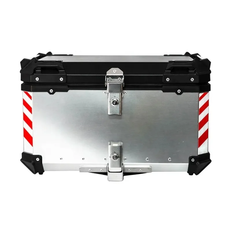 

Factory Hot Selling 65L Silver+Black F2-MOTO Motorcycles Top Case Rear Trunk Motorcycle Tail Boxes Aluminum Alloy