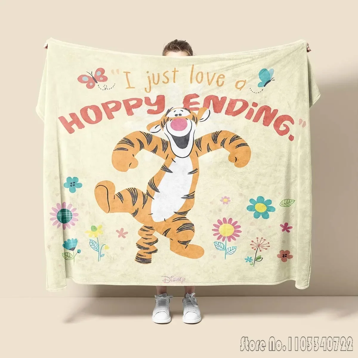 

Cartoon Disney Tigger Room Warm Blanket Comfortable Soft Portable Travel Decoration Picnic Blanket Gift for Family or Friends