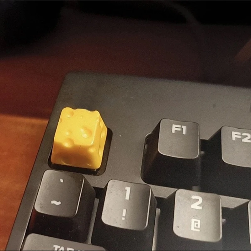 83CE Crosses Stem Compatible Cheese Themed Resins Keycap Fun Addition To Mechanical Keyboards