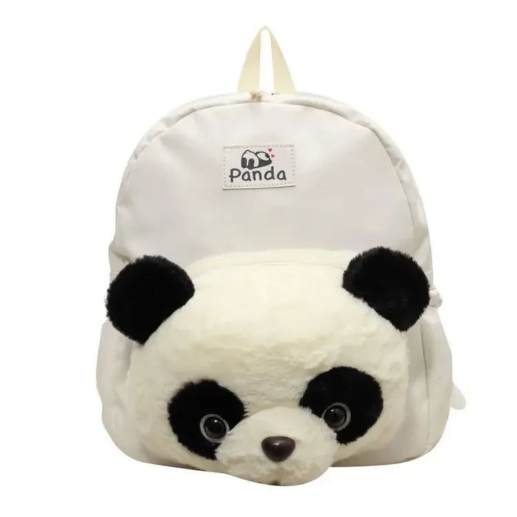 Bolsa de diseñador ligera de dibujos animados para estudiantes adolescentes, Panda de felpa, mochilas escolares, mochilas escolares, al por mayor