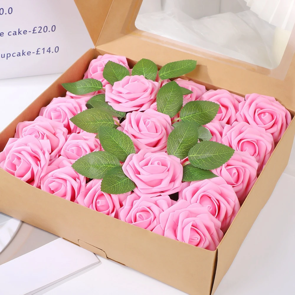 25 Stück künstliche Rosenblumen aus Schaumstoff, künstliche Blumen für Valentinstag, DIY-Geschenke, Ornament, Hochzeit, Heirat, Dekoration, Heimdekoration – Detail 16