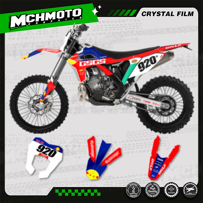 

MCHMFG Custom Team Graphics Adhesive Decals for 3M Stickers Kit for GASGAS EC MC 250 300 2012 2013 2014 2015 -2017 006