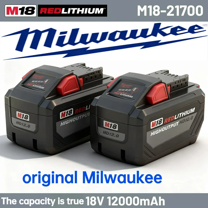 

Milwaukee M18 FB12 Battery Original 18V XC 12.0Ah High Capacity Li-ion Battery For All Milwaukee M18 System Power Tools
