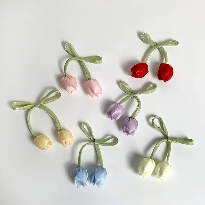 10 pçs tulipa flor tecido flor diy acessórios de roupas saco vestuário grampo de cabelo componentes de jóias