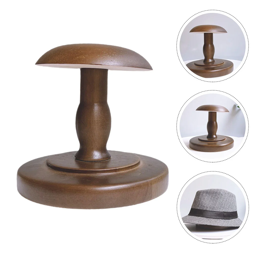 

Creative Solid Wood Hat Holder High and Low Display Rack Storage Support Stand for Desktop Racks Wooden Cap Stay