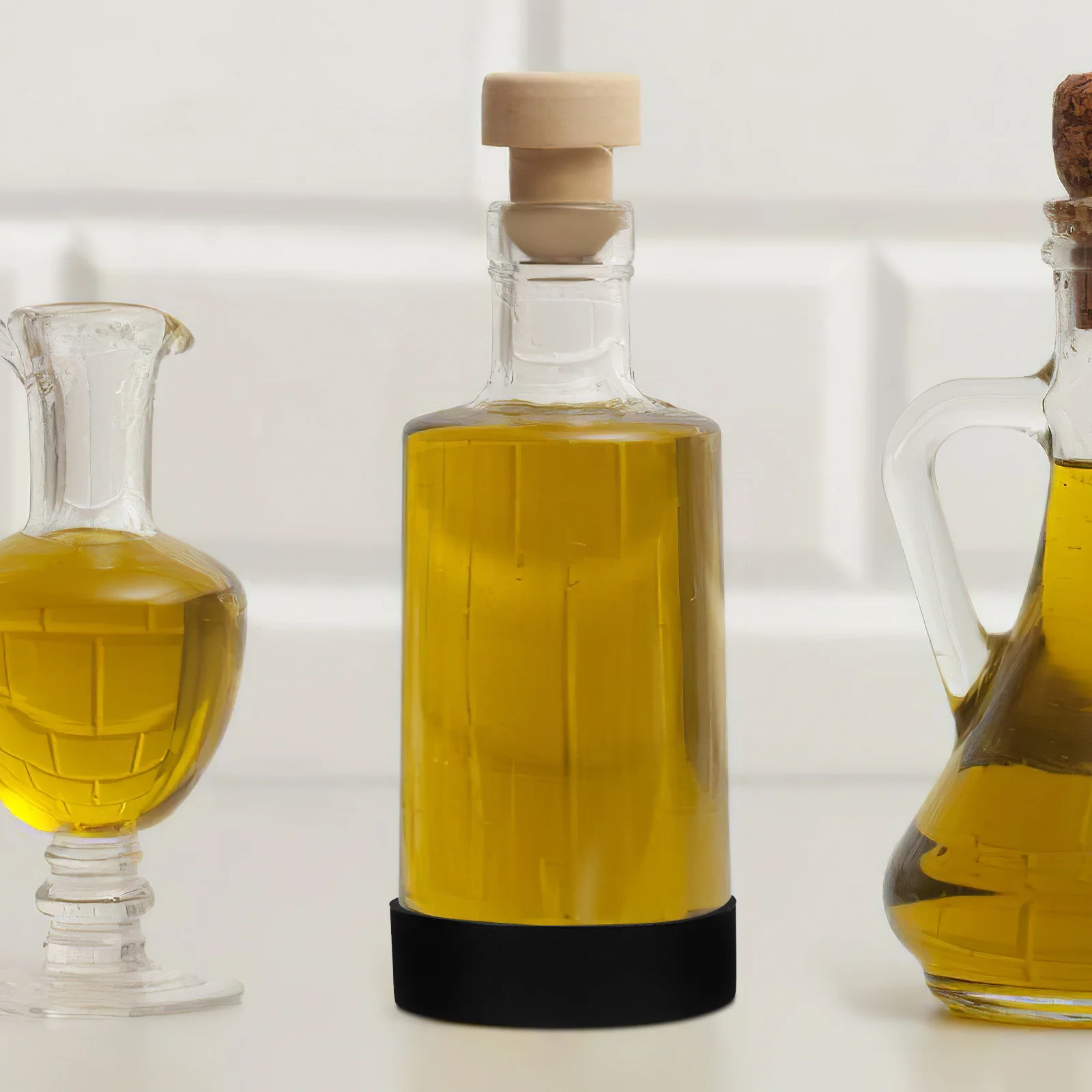 

4Pcs Silicone Oil Bottle Protective Sleeves Non-Slip Thick Shockproof Base for Cooking Oil Vinegar Sauce Bottles Kitchen