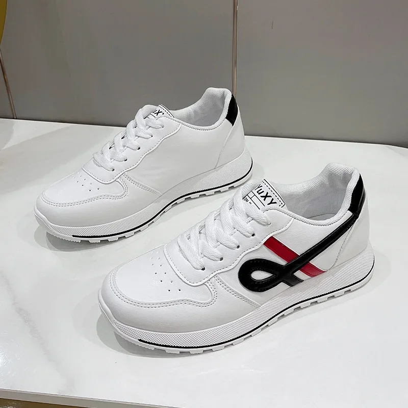 New Fashion White Shoes Women's Vulcanized Sneakers Breathable Walking Lace Up Flat Shoes Sneakers Women Feminino Running Shoes