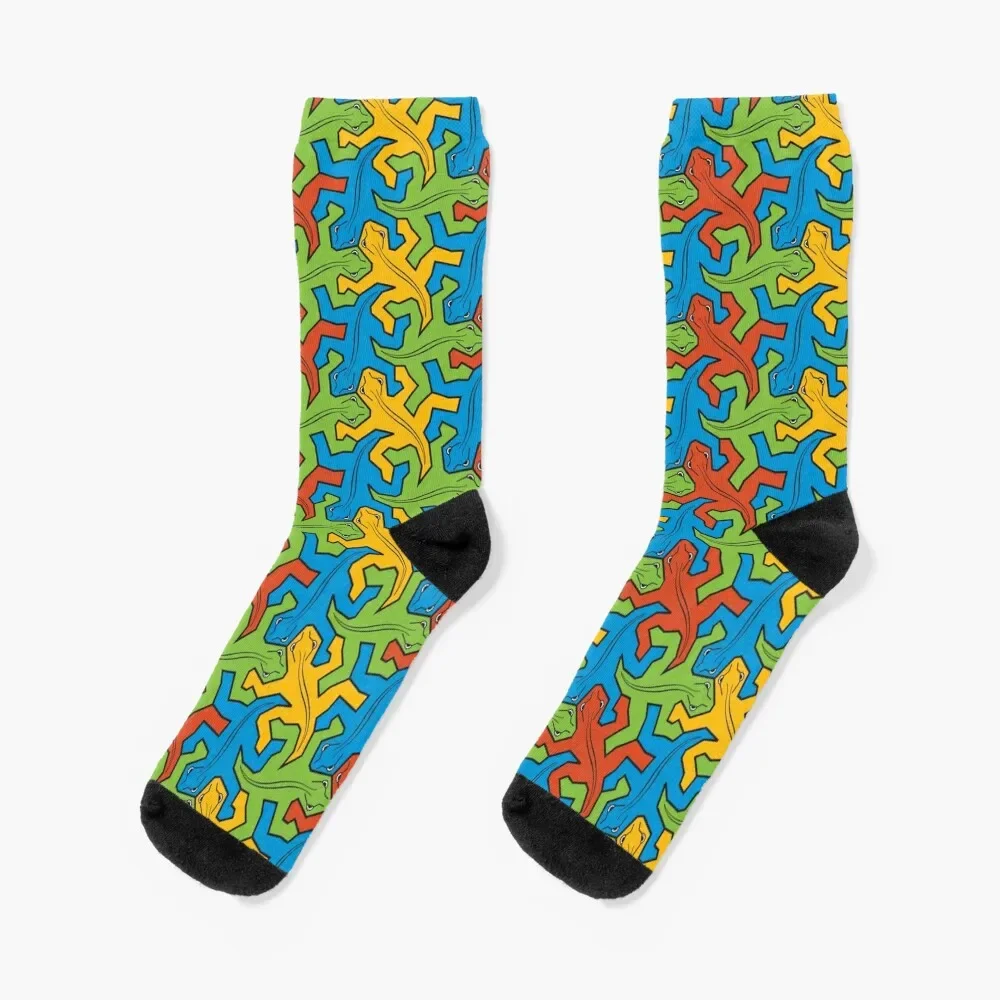 

The many lizard Escher Pattern Socks Children's christmas gifts short Socks For Girls Men's