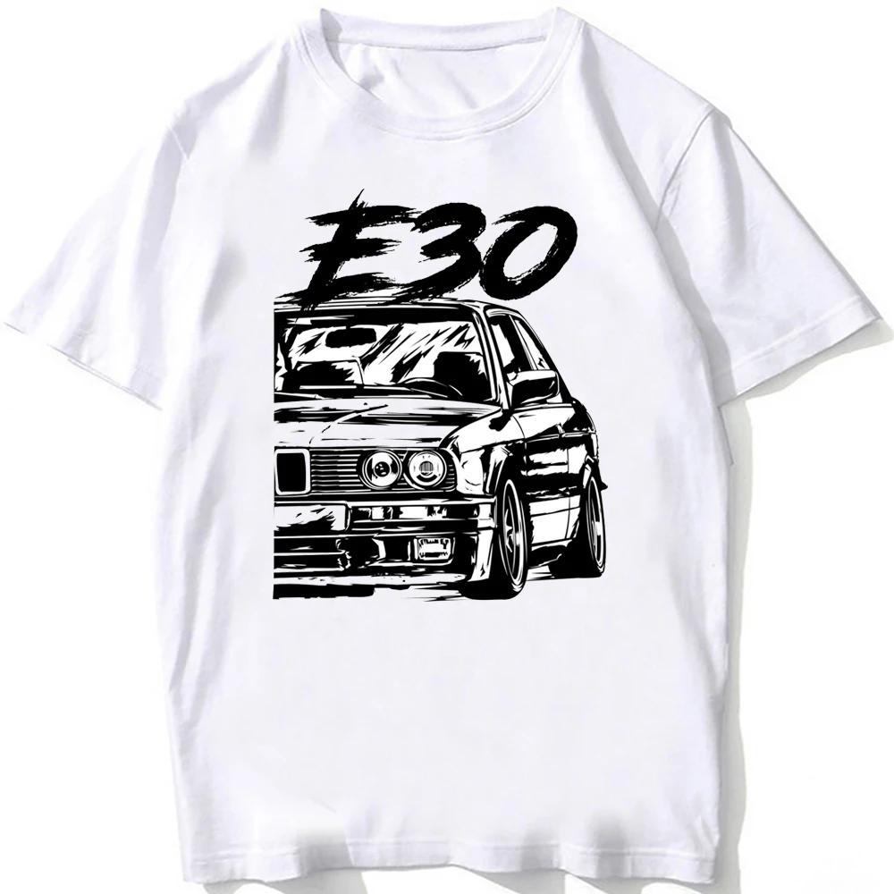 ريترو E34 M5 5 سلسلة المدرسة القديمة تي شيرت رجالي الرجال قصيرة الأكمام Harajuku E30 E36 E28 F30 تطور الرياضة سيارة بلايز بيضاء الصبي تيز