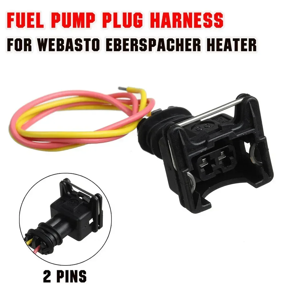 Arnés de bomba de combustible de plástico y cobre, Conector de arnés de cable de enchufe de bomba de combustible de 2 pines, apto para calentador Webasto Eberspacher, útil y útil