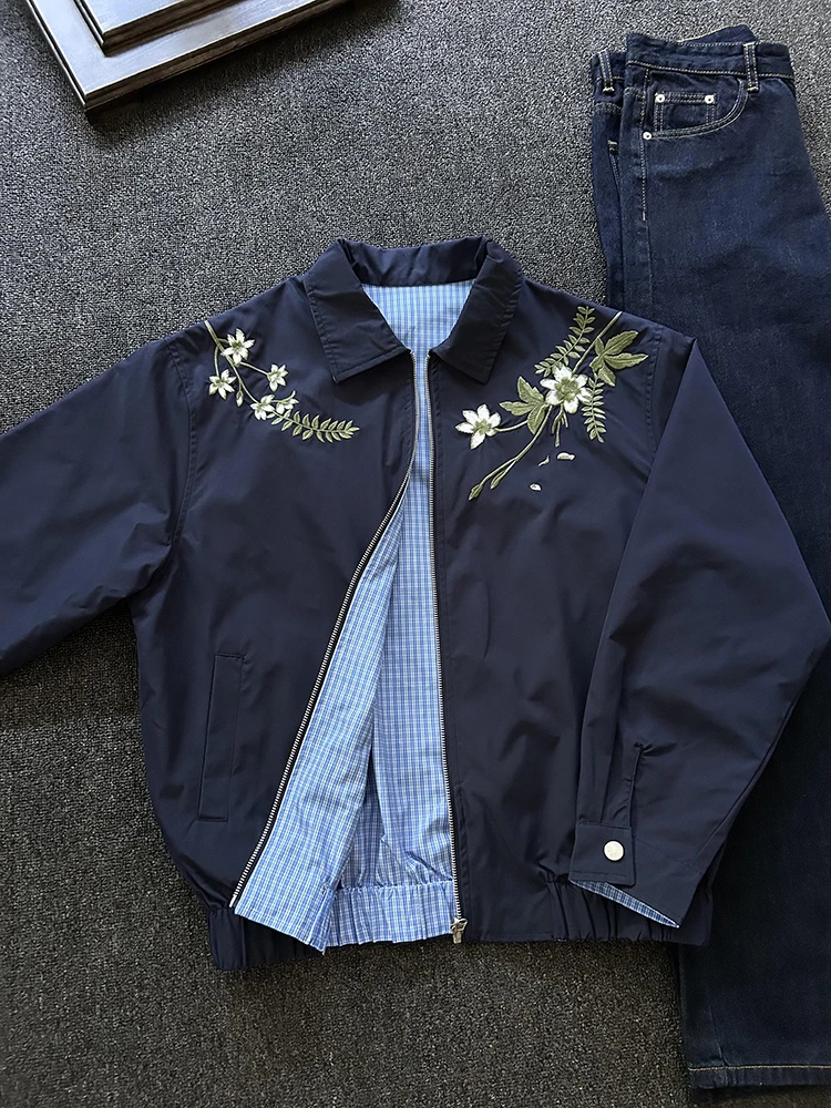 

Double-Sided Wear Embroidered Jaet Men's CleanFit Baseball Sle Casual Outerwear Spring Autumn Season Universal Fit