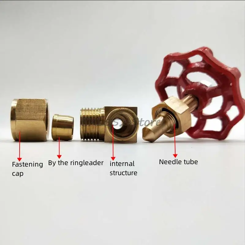 1Pc 1/4"-6 8 10mm Ferrule Angle Valve Throttle Valve Air Flow Adjustable Control Valve