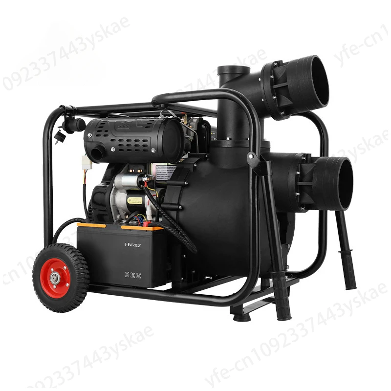 Agricultural irrigation electric start diesel engine drainage large flow self-priming seawater pump high lift 6 inch pump