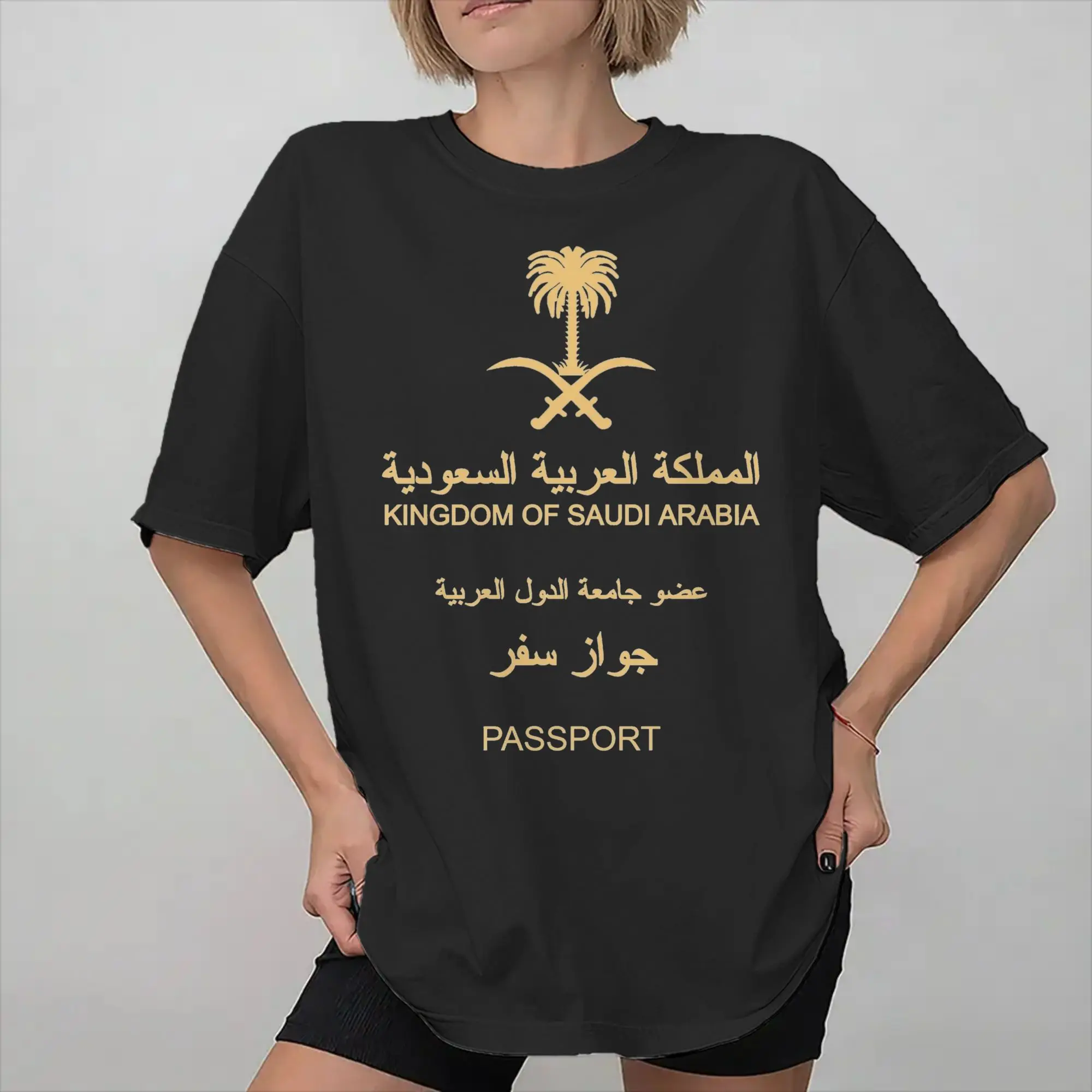 Men Women New Arrival Saudi Arabia passport Camiseta clásica  T Shirt Tee Cotton  T-shirts Clothes