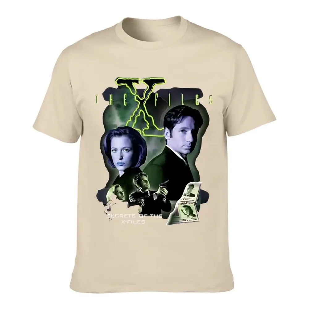 2024 New Summer Men Cotton Print T Shirt The X Files Movie Secret of X-Files Shirt Black Unisex S-4XL Fashion Oversize