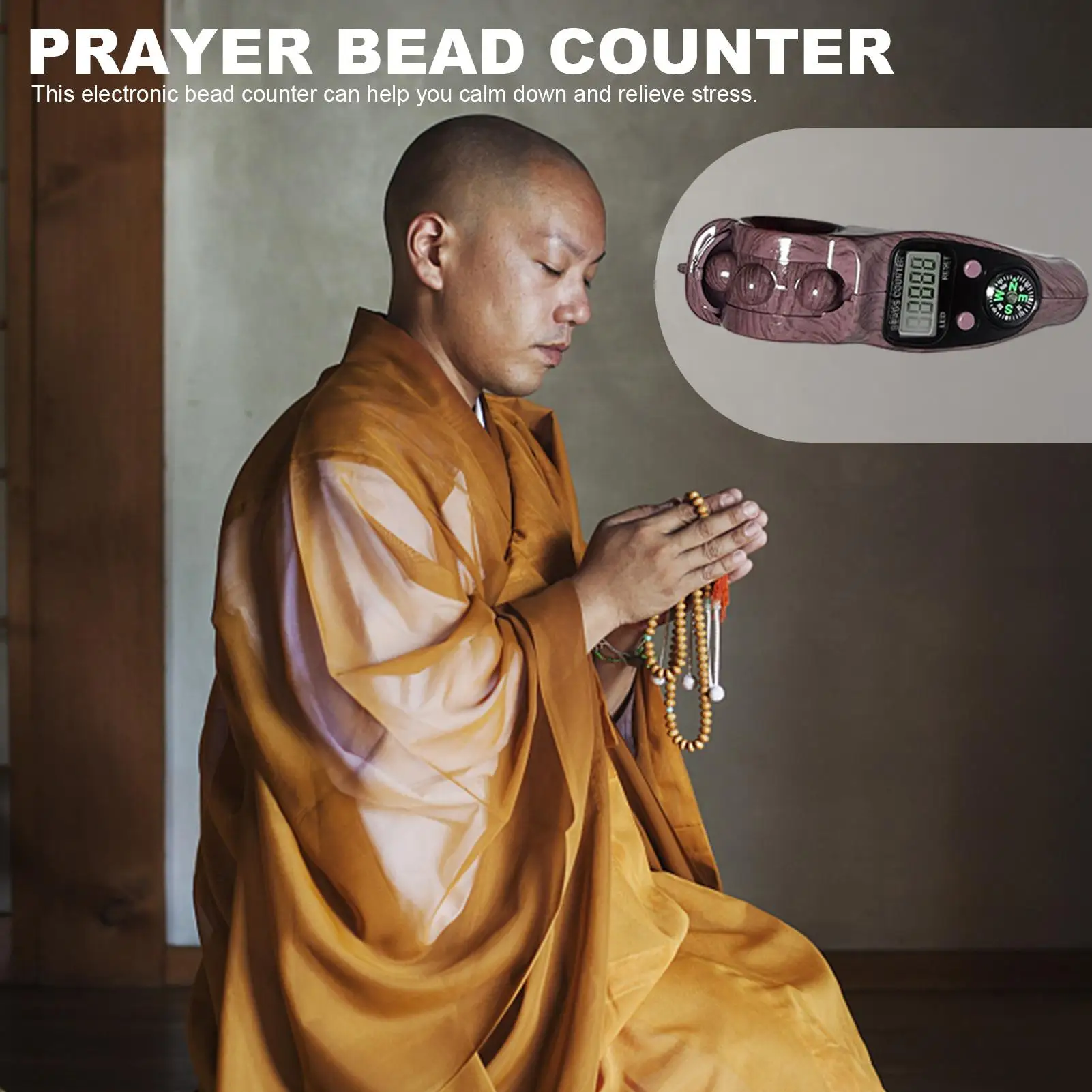 Digital Electronic Mini Hand Counter Digital Beads Counter With Compass Lcd Rosary Beads Tally Toy For Meditation Prayer