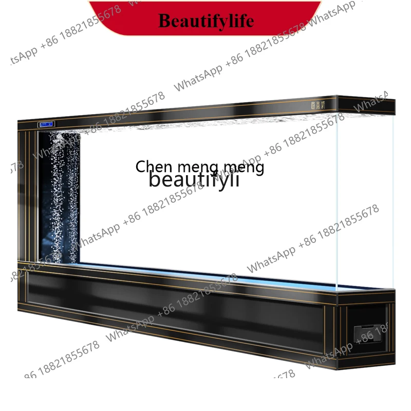 

G153 Super large floor-to-ceiling fish tank living room entrance entrance screen partition ultra-white glass water-free box
