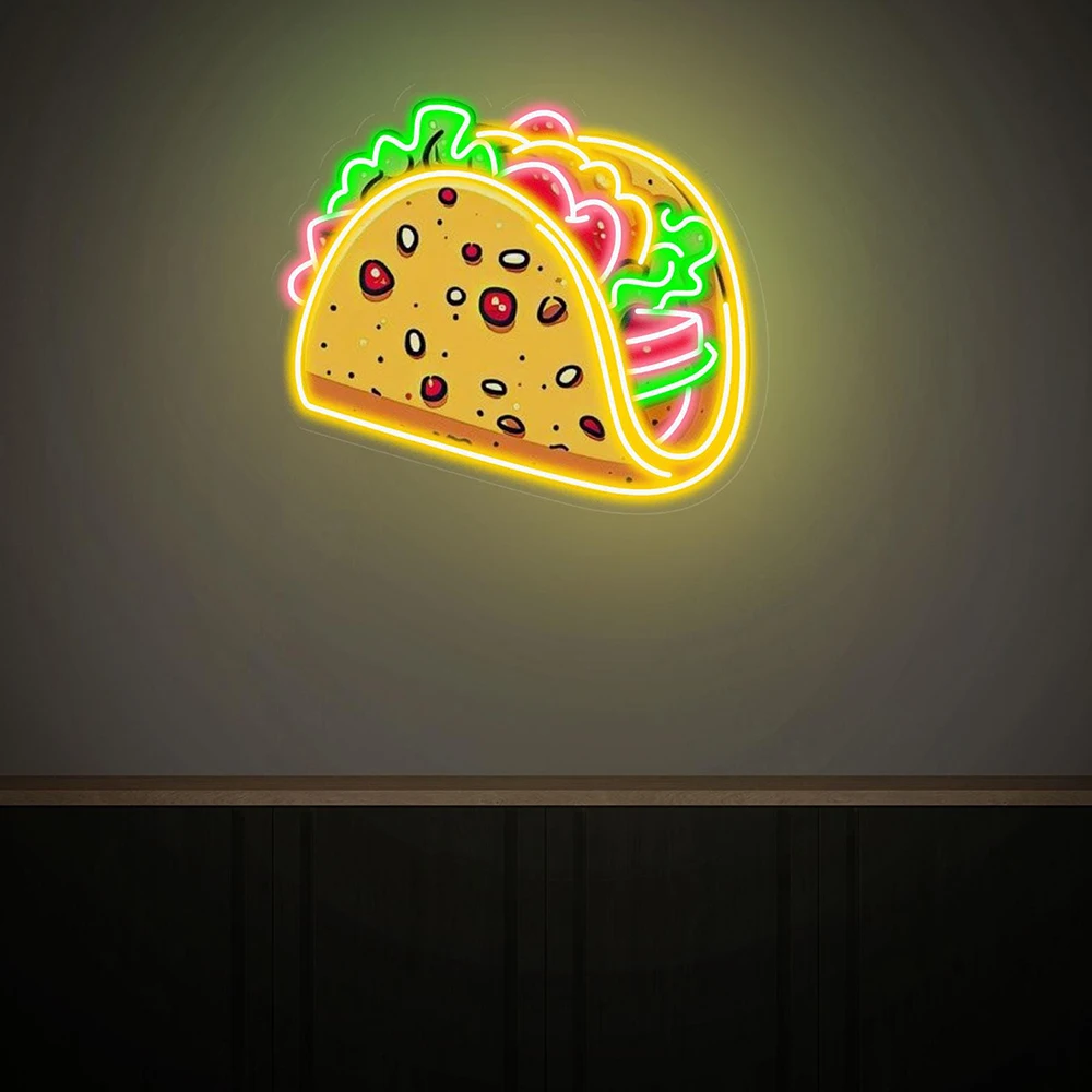 Tostada LED Neon Light Tortillas Insegna al neon Insegna aziendale Personalizzato Negozio di alimentari messicano Decor Ristorante Cucina Appeso a parete al neon