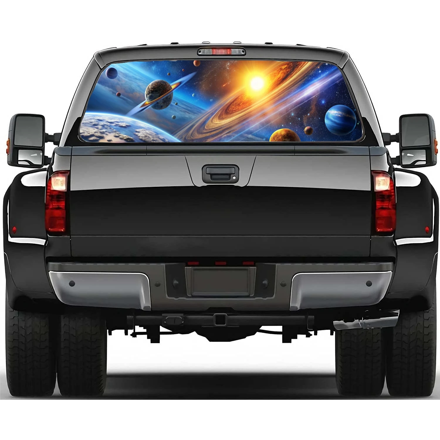 

Planets of Solar System Car Rear Window Decal Fit Pickup,Truck,Car Universal See Through Perforated Back Window Vinyl Sticker