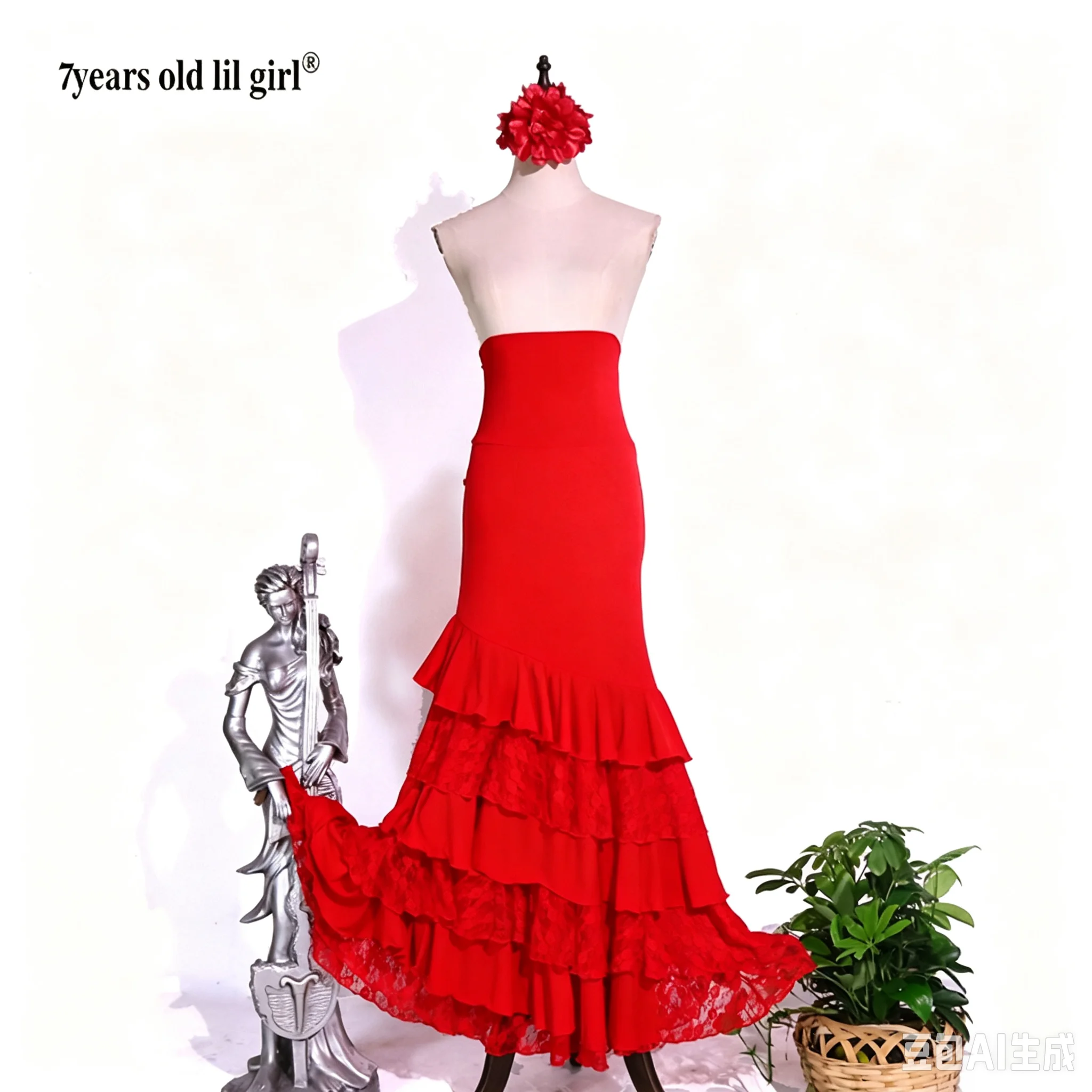 El vestido flamenco con volantes en la cadera es una marca popular de ropa de baile DTT03