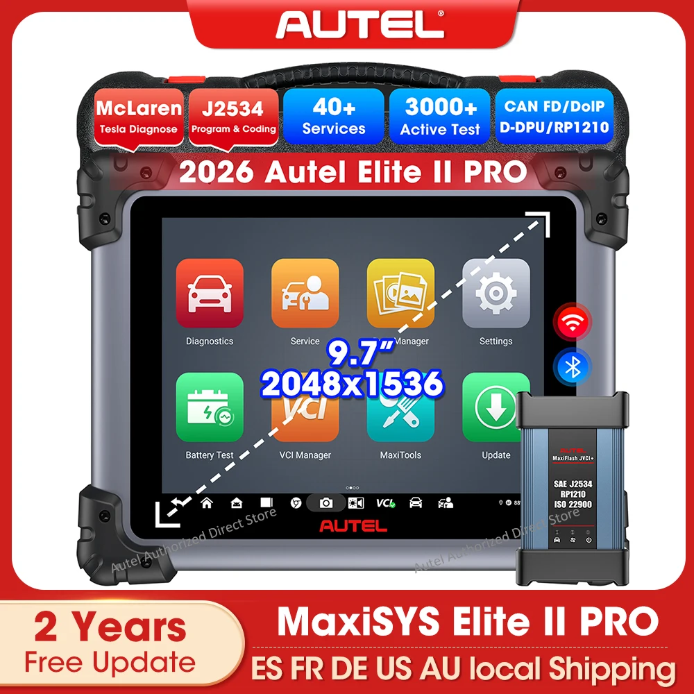 Autel MaxiSys Elite II PRO Diagnostic Scanner J2534 Programming & Coding Tool, 38+ Resets Active Test, CANFD &DoIP, AutoScan 2.0