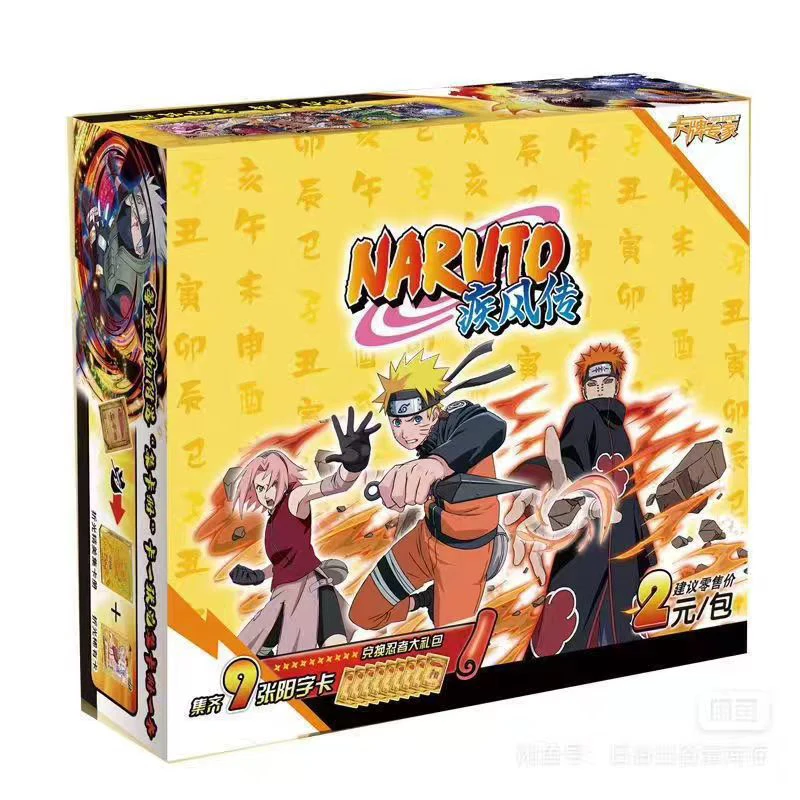 New product Naruto Collection Cards Full Set Uzumaki Uchiha Anime Playing Game Cartas Christmas Gift card 30 packs per box