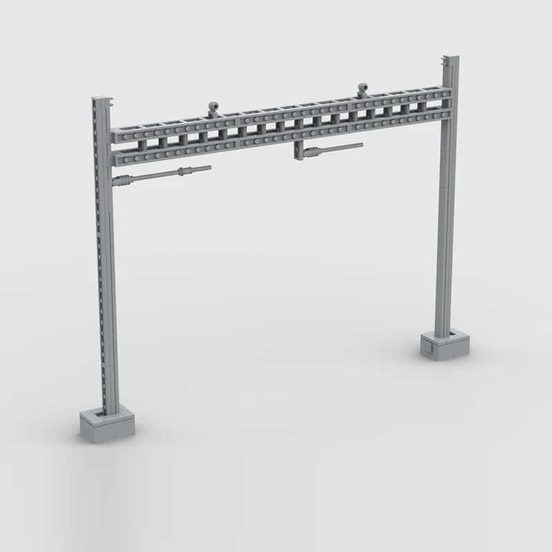 Street View Model MOC Building Bricks Overhead Line Double Track Modular Technology Children Holiday Gifts Assemble Toys Suit